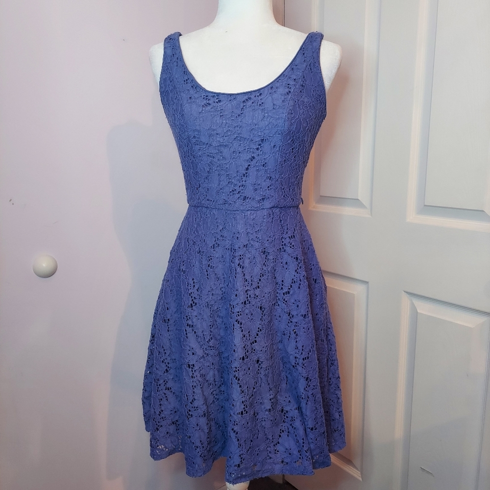 Purple Eylet A Line Dress